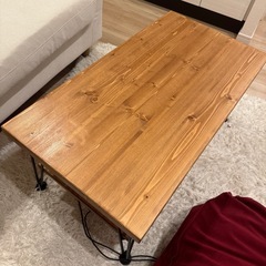 引き取りのみ 
[幅85] センターテーブル 木目調 ローテーブル 天然木 木製 収納 ヴィンテージ  LOWYAの画像