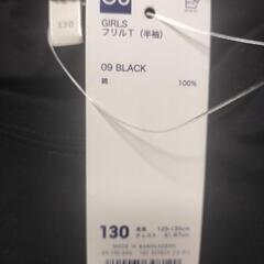 130cmGU フリルTシャツ黒　の画像