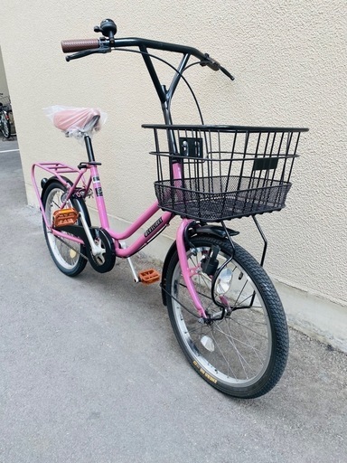 ※速攻で決まりました！※　20インチのミニサイクル。変速なし。タイヤ、チェーン、サドル、ブレーキなど高い修理代になる箇所は全部新品に交