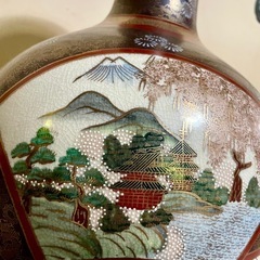 九谷焼 連山窯 花詰/金彩 扇文 飾り壺/大花瓶/花器/フラワーベースの画像