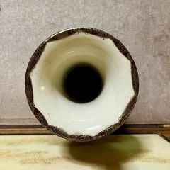九谷焼 連山窯 花詰/金彩 扇文 飾り壺/大花瓶/花器/フラワーベースの画像