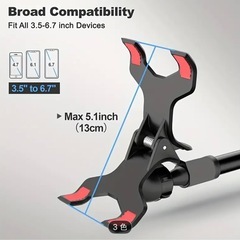 美品⭐︎多機能スマホホルダー3つセット　調整可能なクランプ付　ベッドサイド＆デスク用スタンド　滑り止めスポンジパッド付きで撮影にも最適の画像