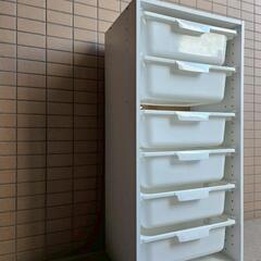 カラーボックス　3段　収納Box6個付きの画像
