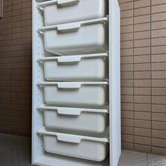 カラーボックス　3段　収納Box6個付きの画像