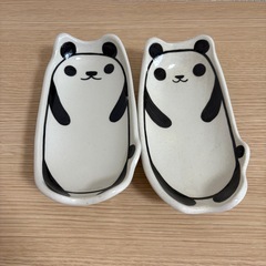 益子焼＊パンダの長皿セットの画像