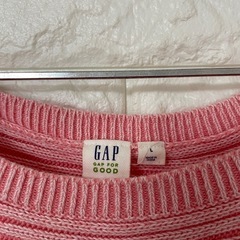 GAP ストライプニット Lサイズ ピンク 大きめデザイン 美品の画像