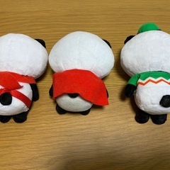 楽天パンダ ぬいぐるみ 3体（高さ15cm）の画像