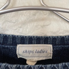 ships ladies ケーブル編みニット ダークブルー Fサイズの画像
