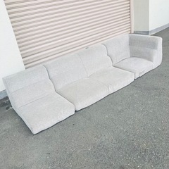 フロア コーナーソファ　カウチソファ　ロータイプ　グレー　の画像