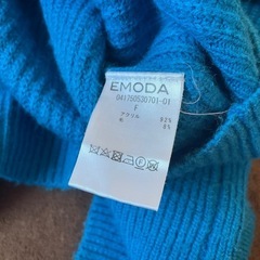 EMODA 青 リブ編み 長袖セーター ニット Fサイズの画像