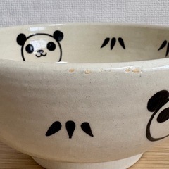 益子焼＊パンダのどんぶりの画像