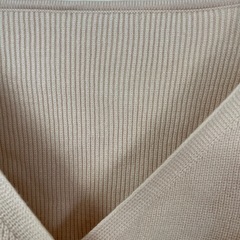 GRL ベージュ リブ編み ラップニット 長袖 レース裾付き Mサイズの画像