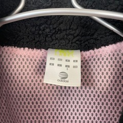 adidas フリースジャケット 黒/ピンク Sサイズ アディダスの画像