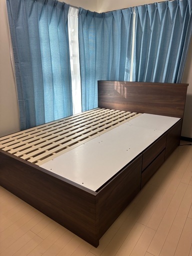 【お譲り先決定】 ニトリ　収納付きダブルベッド
