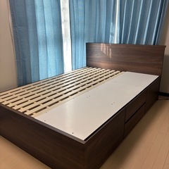 【8/28まで】 ニトリ　収納付きダブルベッドの画像