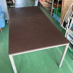 会議テーブル　OAミーティングテーブル　茶　180×90×70cm 中古オフィス家具の画像