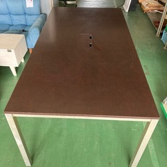 会議テーブル　OAミーティングテーブル　茶　180×90×70cm 中古オフィス家具の画像