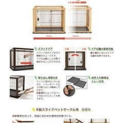 リッチェル　スライドペットサークル　レギュラー　　犬用　ペットケージ　ゲージ の画像