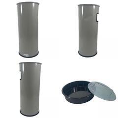 未使用品 Wesco ウェスコ その他雑貨 スチール マッドグレー スモーキングスタンド/灰皿付きゴミ箱【中古】【送料無料】の画像