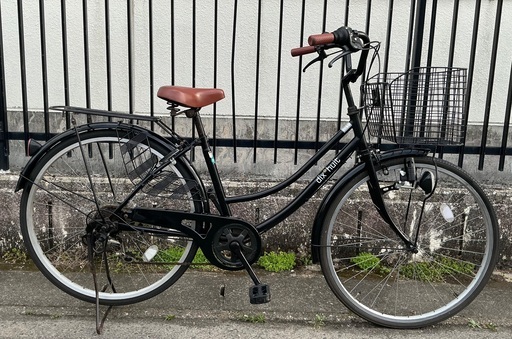 ＜整備済＞シティサイクル 26インチ自転車・外装6段変速 鍵付き