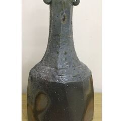 備前焼 伊勢崎紳 窯変 面取砧花入の画像