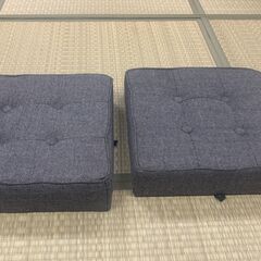 物が入るオットマン２個セットの画像