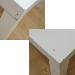 白エナメル センターテーブル 幅80×奥60×高37cm ホワイト ピアノ塗装 ミニテーブル 脚取り外し可能   札幌市 清田区 平岡の画像