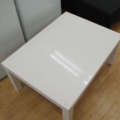 白エナメル センターテーブル 幅80×奥60×高37cm ホワイト ピアノ塗装 ミニテーブル 脚取り外し可能   札幌市 清田区 平岡の画像