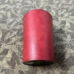 ごみ箱 レッド 合皮の画像