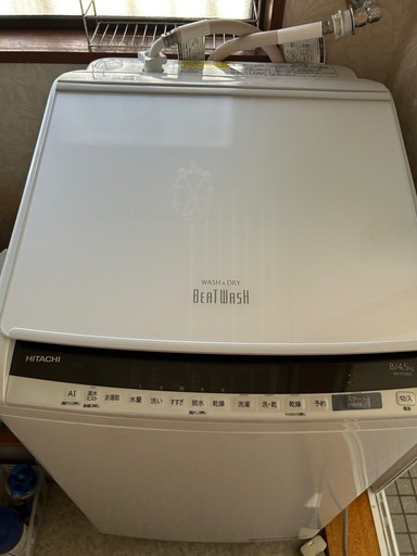 日立 ビートウォッシュ 洗濯乾燥機 8kg 2019年製（BW-DV80E）お譲りします
