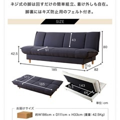 引き取り希望　無料　ソファーベッド　シングルの画像