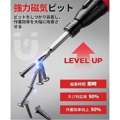 ⭐️新品！電動ドライバー 小型軽量 5V 1800mAh 高輝度LEDライト＆ビットセット付属 簡単操作！の画像