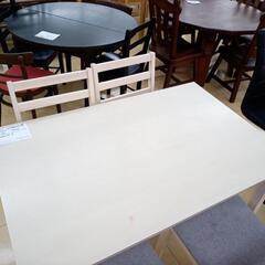 リユースのサカイ太田店★ジモティ割あり★  ダイニングセット 白 H75.5×D70×W110 クリーニング済み OJ10521の画像