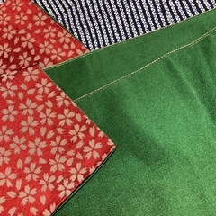 画像変更、グリーン&桜柄　半幅帯　いかがでしょうか？の画像