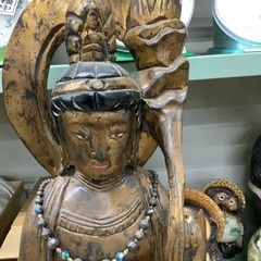 木彫りの観音様 管G250813AK (ベストバイ 静岡県袋井市)の画像