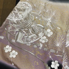 黒留袖　花柄刺繍　着物の画像