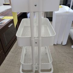 J1285【リユースのサカイ柏店】IKEA　イケア　キッチンワゴン　ホワイト　クリーニング済　の画像