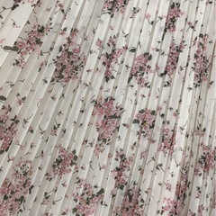 花柄プリーツロングスカートLサイズの画像