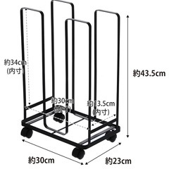 山崎実業(Yamazaki) ダンボールストッカー ブラック 約W30×D23×H43.5cm タワー tower 段ボール 収納 キャスター付 そのまま結束できるの画像