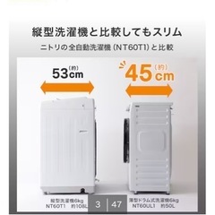 ニトリ　ドラム式洗濯機　6キロ　黒の画像