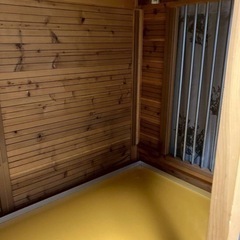 犬小屋工房K ペットケージ 中古 カーテン付き 犬用 収納便利の画像