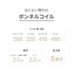 セミダブル　脚付マットレス　　の画像