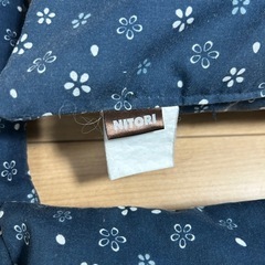 ニトリ　ネイビー　コバナ花柄　座布団4個セットの画像