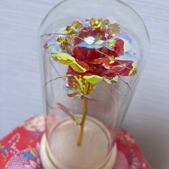 LEDライト★光るガラスドーム フラワーの画像