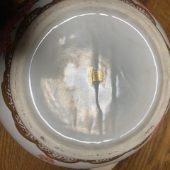 有田焼陶器火鉢、火バシ付き大きめサイズ。置物やプランスタートしてもの画像