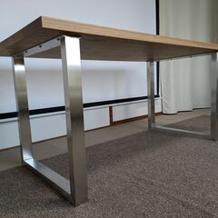 【極美品】無垢材デスク 幅1500㎜ ホワイトオーク ※天板のみは60,000円の画像