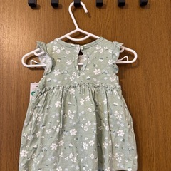 Carter’s 3M 60cm 女の子 ワンピース 花柄 黄緑 新品タグ付きの画像