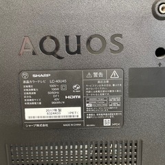 2017年製SHARP40型液晶テレビの画像