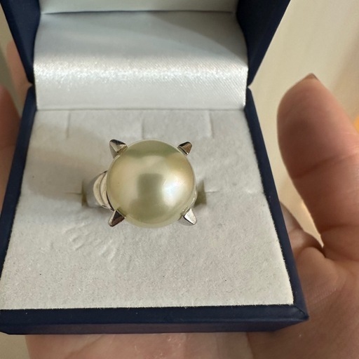 大粒真珠　パールリング14.2g プラチナPt900　　鑑別所付き　指輪　リング