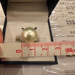 大粒真珠　パールリング14.2g プラチナPt900　　鑑別所付き　指輪　リングの画像